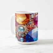 Farbenfrohe Edelsteine & Juwelen Kaffeetasse (Vorderseite Links)