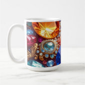 Farbenfrohe Edelsteine & Juwelen Kaffeetasse (Links)
