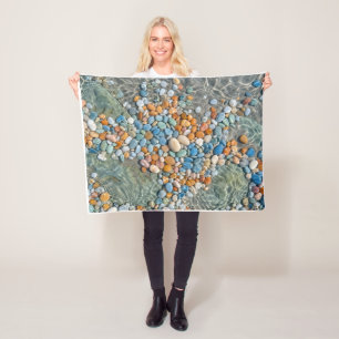 Farbenfrohe Edelsteine und Kristalle Mosaik Kunst  Fleecedecke