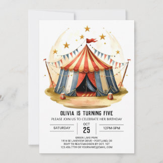 Farbenfrohe Editable Delikatesse Zirkus Geburtstag Einladung
