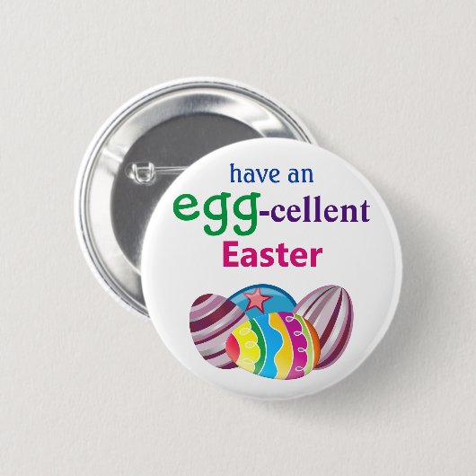 Farbenfrohe EGGcellent Osterei Button (Vorne & Hinten)