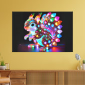 Farbenfrohe Eichhörnchen - Der Whimsy der Natur in Leinwanddruck (Insitu (Wohnzimmer))