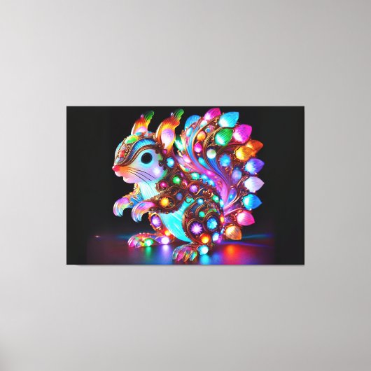 Farbenfrohe Eichhörnchen - Der Whimsy der Natur in Leinwanddruck (Vorderseite)