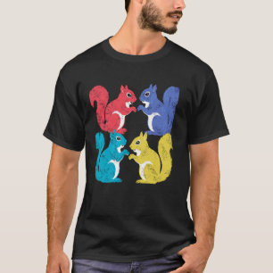 Farbenfrohe Eichhörnchen Quartett Unbehagliche Hol T-Shirt