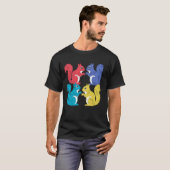 Farbenfrohe Eichhörnchen Quartett Unbehagliche Hol T-Shirt (Vorne ganz)