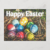 Farbenfrohe Eier Frohes Ostern Postkarte