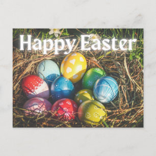 Farbenfrohe Eier Frohes Ostern Postkarte