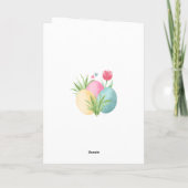 Farbenfrohe Eier und Kick Daughter Osterkarte Karte (Rückseite)