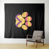 Farbenfrohe Eierpfade Funny Dog Cat Lovers Geschen Wandteppich (Beispiel (Horizontal))