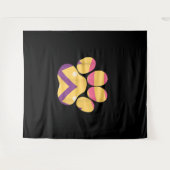 Farbenfrohe Eierpfade Funny Dog Cat Lovers Geschen Wandteppich (Vorderseite (Horizontal))