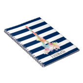 Farbenfrohe Eiffelturm Navy Blue Strips Notizblock (Rechte Seite)