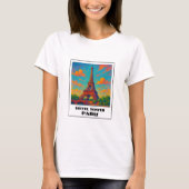 Farbenfrohe Eiffelturm Pariser Reise T-Shirt (Vorderseite)
