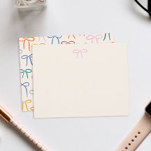 Farbenfrohe einfache Bow Personal Stationery