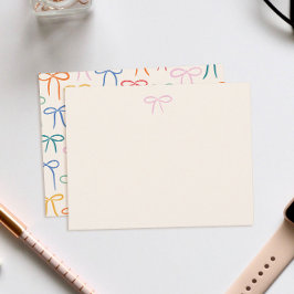 Farbenfrohe einfache Bow Personal Stationery Mitteilungskarte