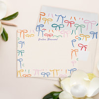 Farbenfrohe einfache Bows Personal Stationery
