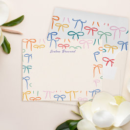Farbenfrohe einfache Bows Personal Stationery Mitteilungskarte