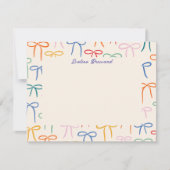 Farbenfrohe einfache Bows Personal Stationery Mitteilungskarte (Vorderseite)