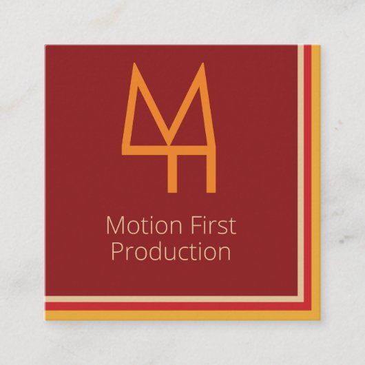 Farbenfrohe Einfache Eleganz Quadratische Visitenkarte (Vorderseite)