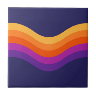 Farbenfrohe, einfache Retro-Stilwellen Fliese