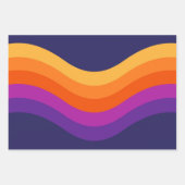 Farbenfrohe, einfache Retro-Stilwellen Geschenkpapier Set (Vorderseite)