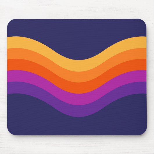 Farbenfrohe, einfache Retro-Stilwellen Mousepad (Vorne)