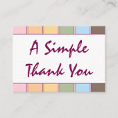 Farbenfrohe einfache Skripte Vielen Dank Visitenkarte (Vorderseite)