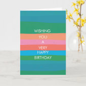 Farbenfrohe einfache Streifen GLÜCKLICH BIRTHDAY C Karte (Gelbe Blume)