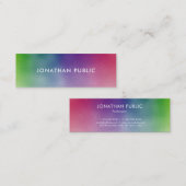 Farbenfrohe einfache Vorlage Beruflich Elegant Mini Visitenkarte (Vorne/Hinten)