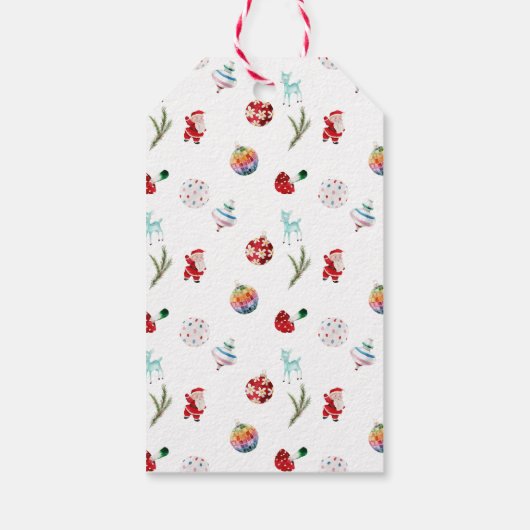 Farbenfrohe einfache Weihnachten Geschenkanhänger (Rückseite)