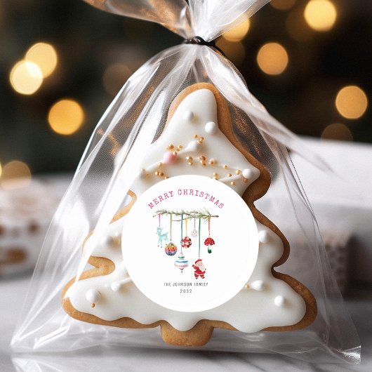 Farbenfrohe einfache Weihnachten Runder Aufkleber