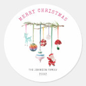 Farbenfrohe einfache Weihnachten Runder Aufkleber (Vorderseite)