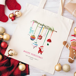 Farbenfrohe einfache Weihnachten Tragetasche