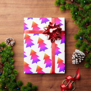 Farbenfrohe, einfache Weihnachtsbäume Umschlagpapi Geschenkpapier
