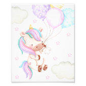 Farbenfrohe Einhorn, Balloons, Sterne, Girl Kinder Fotodruck (Vorne)