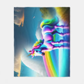 Farbenfrohe Einhorn Fleecedecke (Vorderseite)