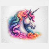 Farbenfrohe Einhorn Fleecedecke (Vorderseite (Horizontal))