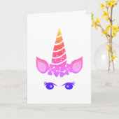 Farbenfrohe Einhorn, Geburtstag Karte (Gelbe Blume)