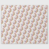 Farbenfrohe Einhorn Geschenkpapier (Flach)