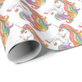 Farbenfrohe Einhorn Geschenkpapier (Rolleneckpunkt)