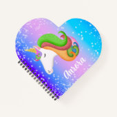 Farbenfrohe Einhorn-Glitzer personalisieren Notizblock (Vorderseite)