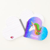 Farbenfrohe Einhorn-Glitzer personalisieren Notizblock (Innenseite)