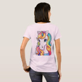 Farbenfrohe Einhorn-Illustration T-Shirt (Schwarz voll)