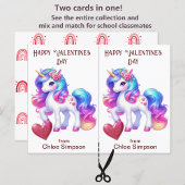Farbenfrohe Einhorn Kinderkarte Valentine Postkarte