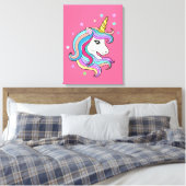 Farbenfrohe Einhorn Leinwanddruck (Insitu (Schlafzimmer))