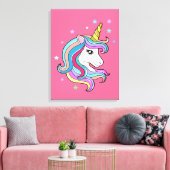 Farbenfrohe Einhorn Leinwanddruck (Insitu (Wohnzimmer))