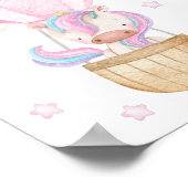 Farbenfrohe Einhorn, Luftballon, Sterne, Girl-Kind Poster (Ecke)