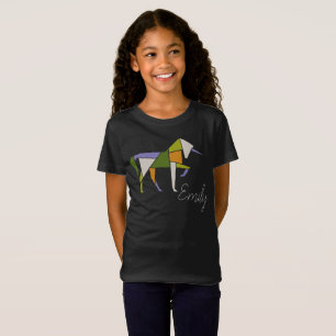 Farbenfrohe Einhorn - Modernes Abstraktes Fangram T-Shirt