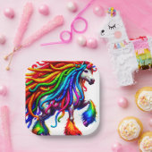 Farbenfrohe Einhorn Pappteller (Party)