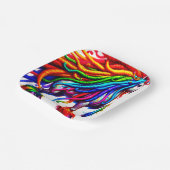 Farbenfrohe Einhorn Pappteller (Gewinkelt)