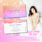 Farbenfrohe Einhorn Pastel Rainbow Glitzer Quadratische Visitenkarte